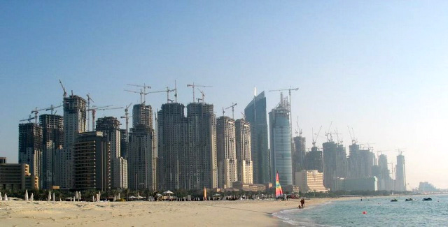 Dubai is said to currently be using 15% - 25% of all the world's cranes