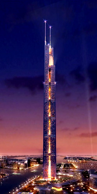 The Al Burj, centerpiece of Dubai Waterfront, once completed will be taller than the Burj Dubai