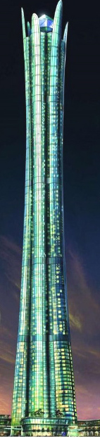 The Burj al Alm or The World Tower.  Upon completion this will be world's highest hotel at 480 meters, 28 meters shorter than Taipei 101.
